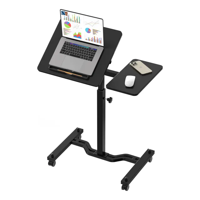 Carrito Ajustable Para Laptop Con Escritorio Inclinable Negr