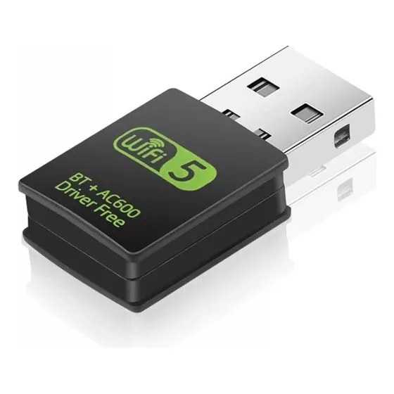 Adaptador para pc usb 2x1 receptor 600mb 5g wifi e bluetooth Realtek