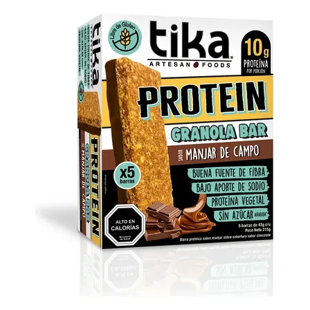 Barritas Tika Protein Manjar De Campo Pack 5 Colaciones