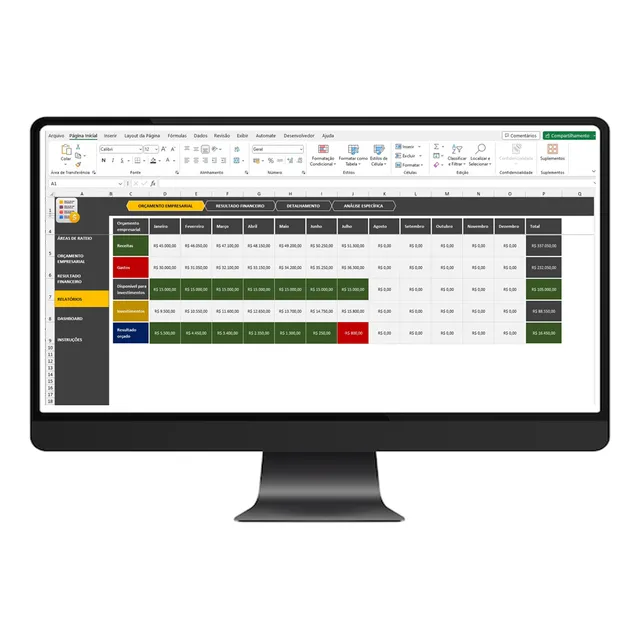 Planilha De Orçamento Empresarial Budget Em Excel Completa