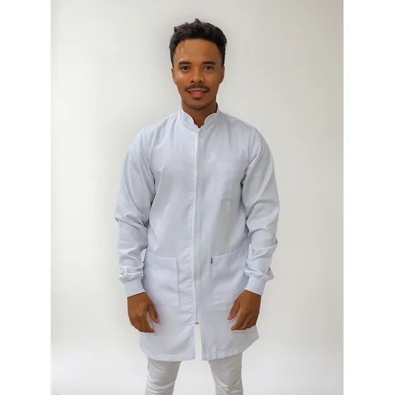 Jaleco Masculino De Zíper Com Punhos Gabardine