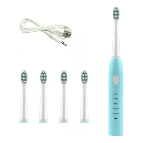 Cepillo Dental Eléctrico 5en1 Con Repuestos Recargable