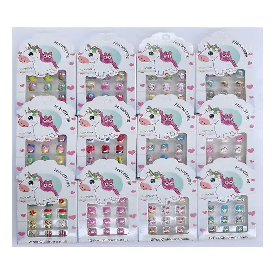 Uñas Postizas Para Niñas 12 Unidad Mk-54