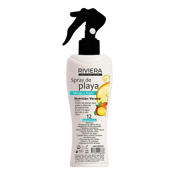 Spray Loción Para Playa Riviera Mango Y Argán 12 En 1 200ml