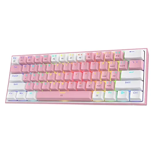 Redragon K617 Fizz 60% Wired Rgb Gaming Keyboard, 61 39p8r