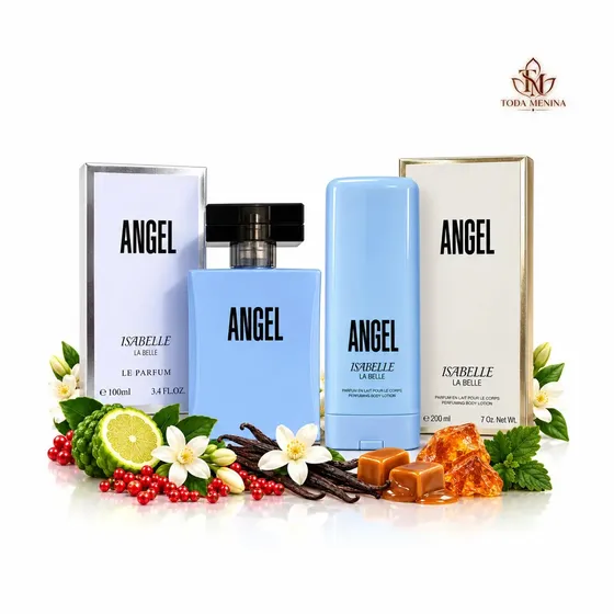 Kit Perfume Angel 100ml e Creme Hidrante Angel 200ml Isabelle la Belle - Unissex Doce Corporal