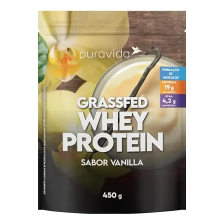 Puravida Suplemento Whey Protein Grassfed Baunilha 450g Baunilha