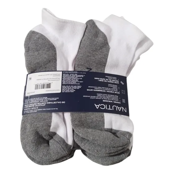 Tines Nautica Para Caballero Color Gris Y Blanco 6 Pares