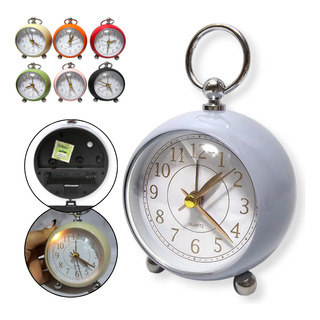 Reloj Despertador Metal Circular Analógico Deco Hogar Reloj Despertador Metal Circular Analógico Deco Hogar