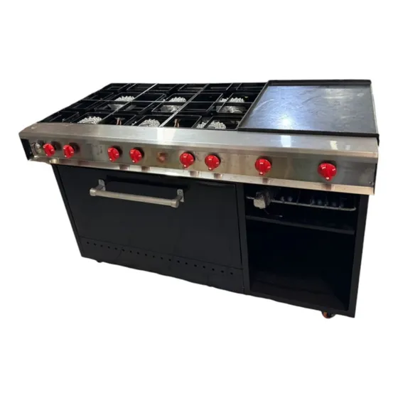 Cocina Con 6 Hornillas Plancha Gratinador Horno Nueva A Gas