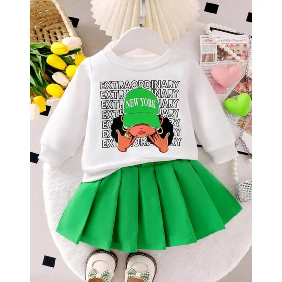 Conjunto De Falda Y Suéter De Niña 18/24 Meses