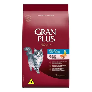 Alimento Gran Plus Menu Castrados Para Gato Adulto Sabor SalmĂŁo Y Arroz De 10.1 Kg Alimento Gran Plus Menu Castrados Para Gato Adulto Sabor SalmĂŁo Y Arroz De 10.1 Kg