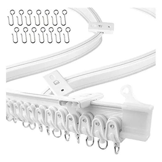 Urbanred Riel De Cortina De Techo Flexible Flexible, 5 Metro White