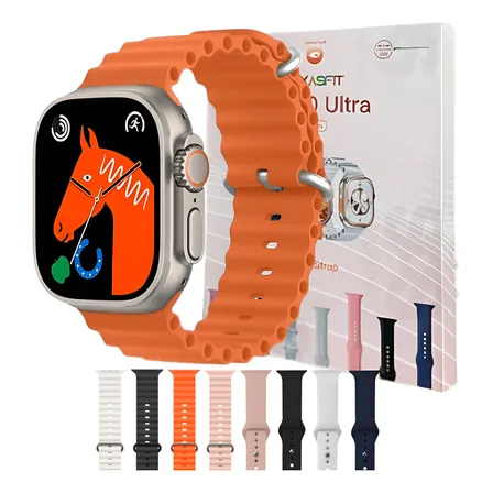 Relógio Smartwatch Mini 10 Ultra Com 8 Pulseiras Esporte Gps