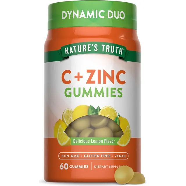 Vitamina C + Zinc Nature's Truth 60 Gomitas Limón