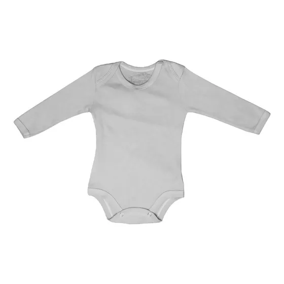 Body Manga Larga Para Bebe Creaciones J.d. Gris