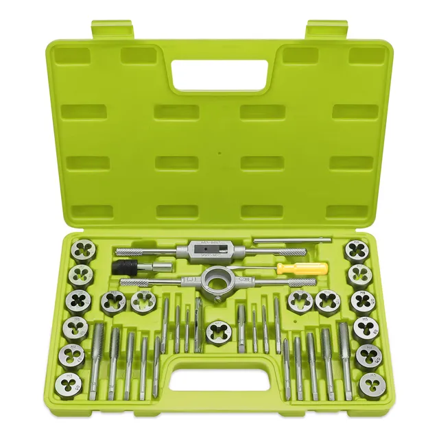 Juego De Herramientas De Machuelos Y Terrajas De Acero 40pcs Color Verde Modelo MS1 MERION
