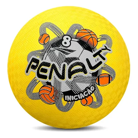 Bola de Borracha Iniciação Penalty Tamanho 8 Infantil para Queimada e Brincadeiras Laminado Borracha Vulcanizada Leve Resistente Toque Macio Ideal Para Crianças