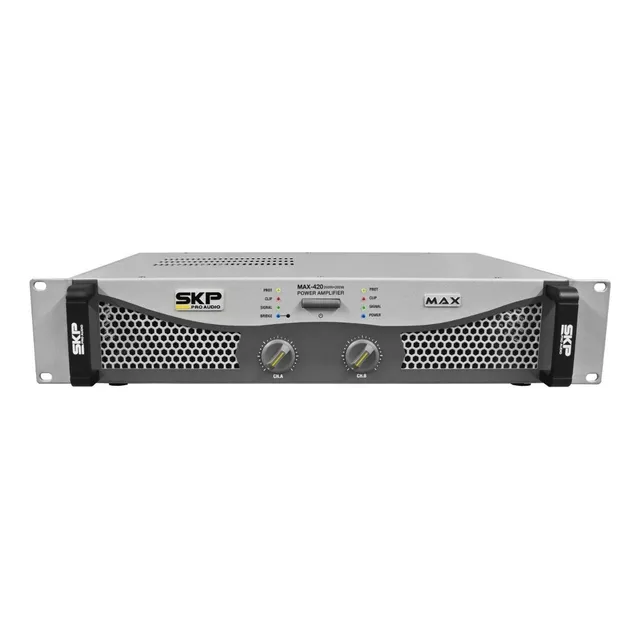 Potencia Amplificador Skp Max 420 200w + 200w 4 Ohms Color Gris Potencia De Salida Rms 400 W
