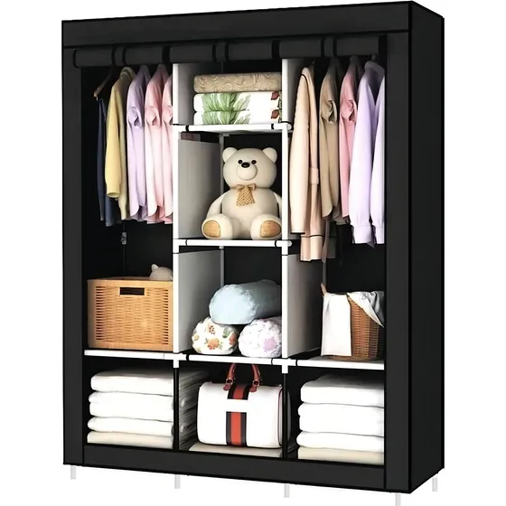 Closet Armable Ropero Rack Guardaropa Recamara Organizacion Color Negro 175*130*45 Cm
