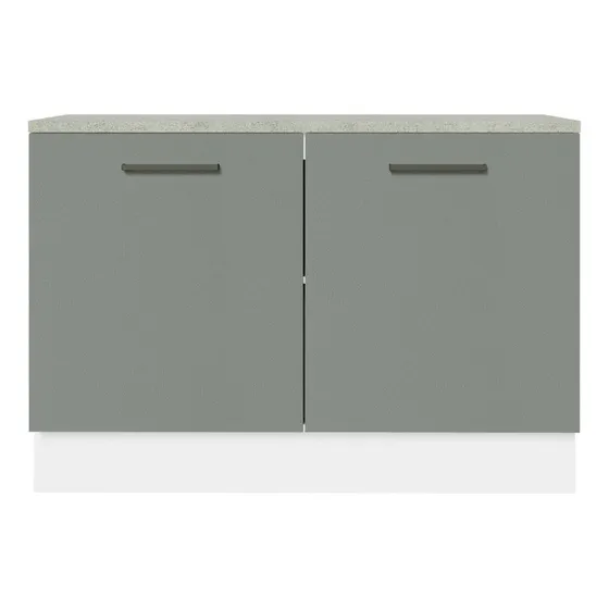 Gabinete Bajo Cocina Madesa Agata Con Encimera 120cm Bg Color Blanco/gris