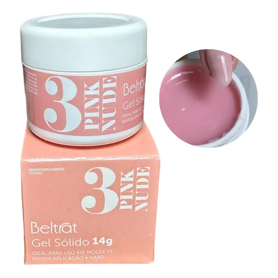 Gel Solido Pink Nude Nº3 14g - Beltrat Cor 3 - Pink Nude
