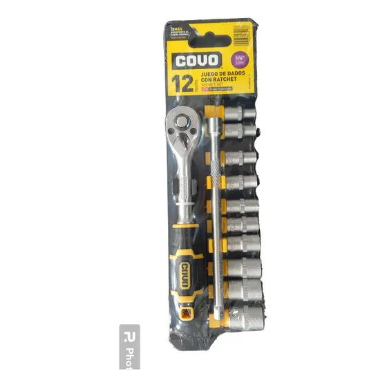 Juego De Dados Con Rachet 1/4 12 Pzas Covo