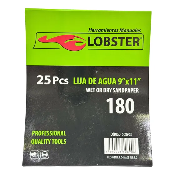 Lija De Agua Grano 180 - Marca Lobster