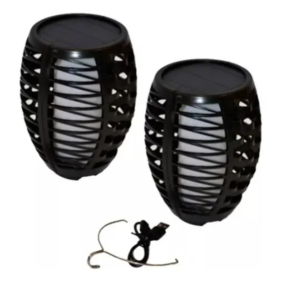 Antorcha Led Solar De Mesa O Colgar 3w 1800k 96leds Sol_216