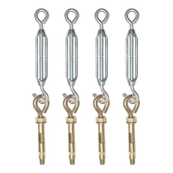 4 Tensor Y Armella 5/16 Kit Instalacion Malla Sombra Cables