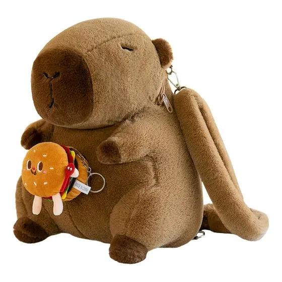 Bolso De Peluche Capibara Importados Mochila Para Niños 35cm