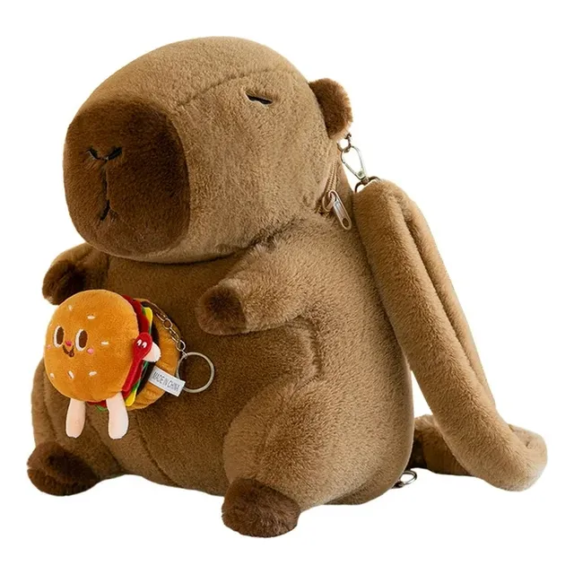 Bolso De Peluche Capibara Importados Mochila Para Niños 35cm