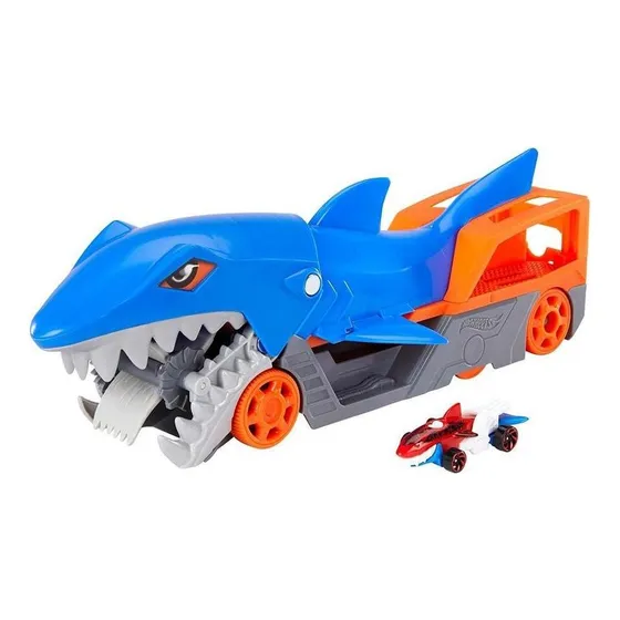Hot Wheels Transportador Lanzador Remolque Tiburon Mattel Color Azul