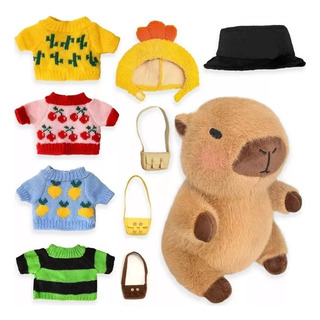 Peluche For Capibara Con 9 Piezas De Ropa Y Accesorios Peluche For Capibara Con 9 Piezas De Ropa Y Accesorios