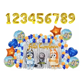 Kit 95 Pz Decoracion Fiesta Cumpleaños Globos Bluey Y Bingo Kit 95 Pz Decoracion Fiesta Cumpleaños Globos Bluey Y Bingo