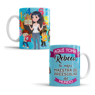 Taza La Mejor Maestra Preescolar Personalizada 11oz Mod565 Taza La Mejor Maestra Preescolar Personalizada 11oz Mod565