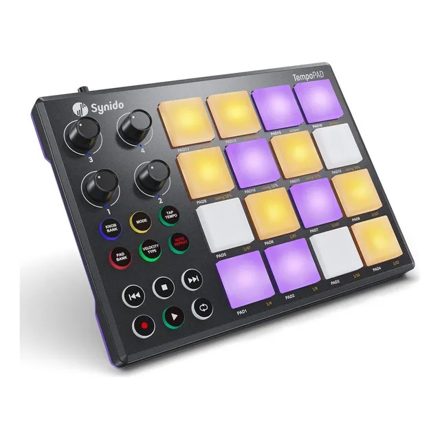 Synido Beat Maker Machine Con 16 Almohadillas De Ritmo De De