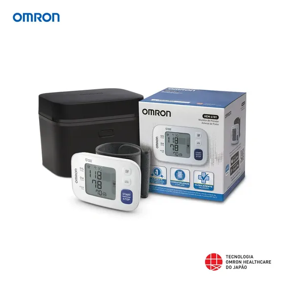 Monitor Pressão Arterial Pulso Omron HEM-6181 Medidor Aparelho Digital Aferidor