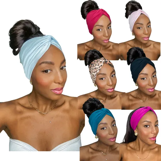 Faixa Larga Headband Cabelo Turbante Nó Feminina Moda Cores