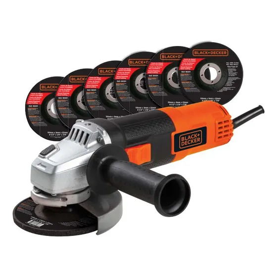 Esmeril Angular 4 1/2 920w +6 Discos Black+decker G720x6d-b3