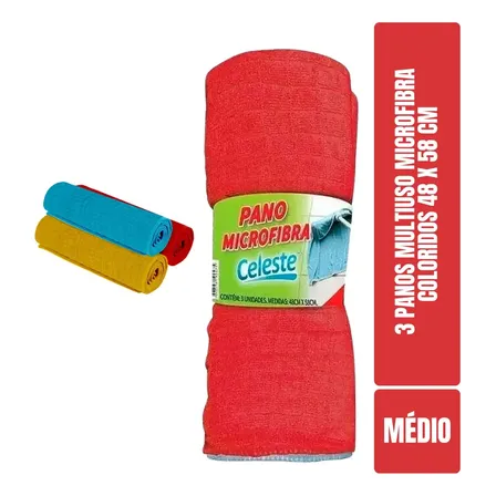 Celeste 3 unidades de pano de chão de microfibra de 48cm e 58cm