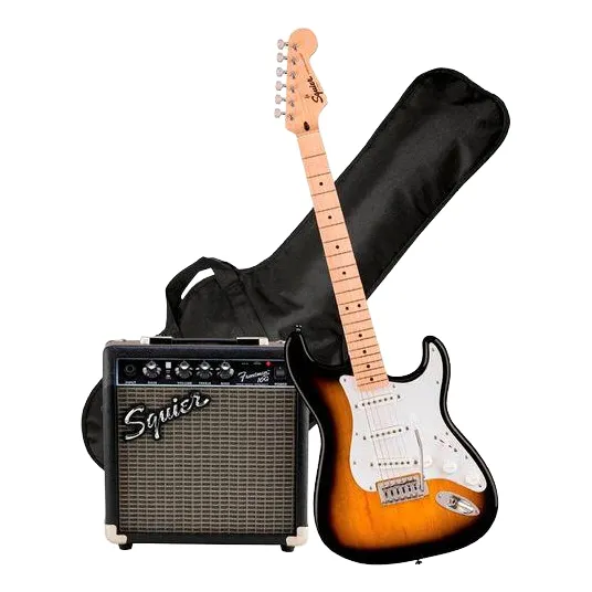Pack De Guitarra Eléctrica Squier Sonic Strato. Sunburst Diestro Sunburst Arce
