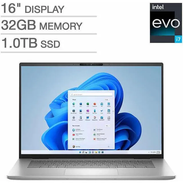 Laptop Dell Inspiron Plus 16 Intel Evo Platform, procesador Intel Core i7-13700H de 13.ª generación, pantalla de 2,5 K (2560 x 1600), ordenador portátil Windows 11 i7630-7619SLV-PUS