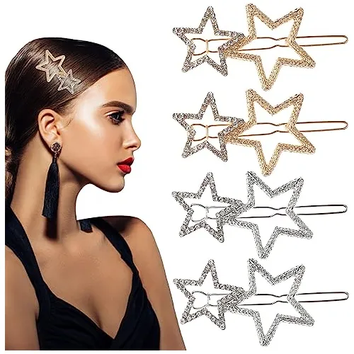 4pcs Estrella Clips De Pelo Pins, Estrella Peinado Vxb8b