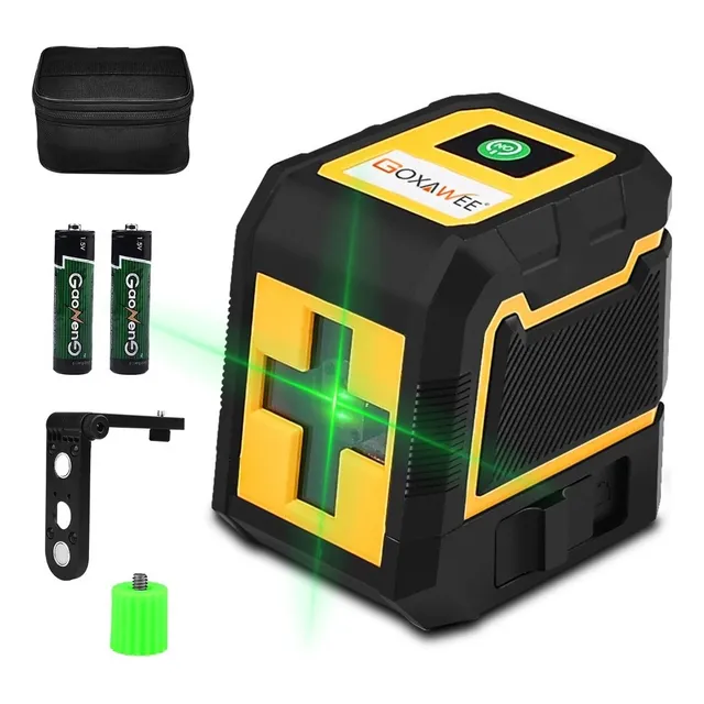 Goxawee® 2 Líneas Nivel Láser Goxawee Multifuncional Autonivelante 3 ajustes de brillo, nivelación automática manual y modo de pulso, bolsa de transporte de batería impermeable IP54 incluida