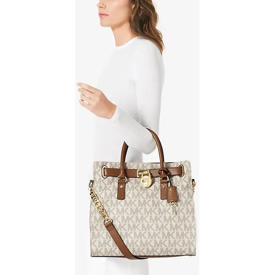 Bolso Cartera Michael Kors Hamilton Large Logo Tote Nuevo