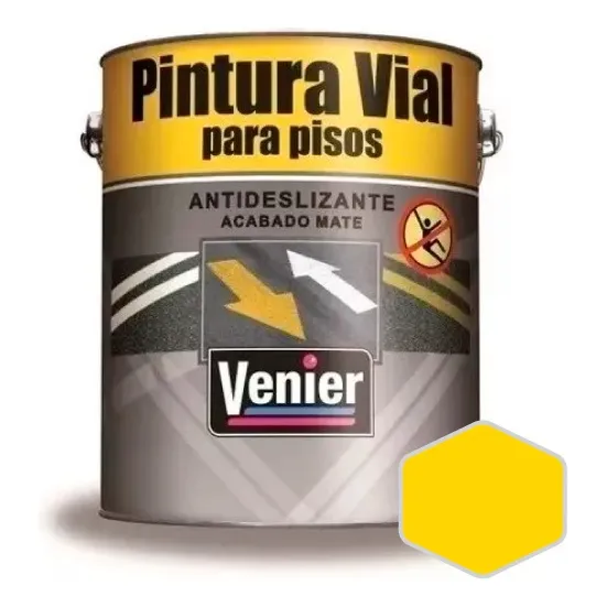 Pintura Demarcación Vial Pisos Amarillo 1,25kg Venier