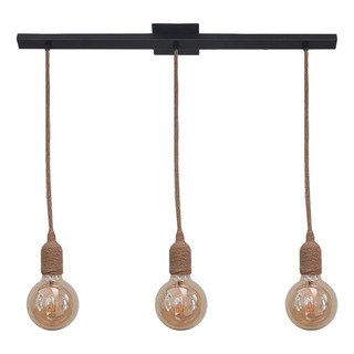 Lampara Colgante 3 Luces En Yute - Regleta 75cm Lampara Colgante 3 Luces En Yute - Regleta 75cm