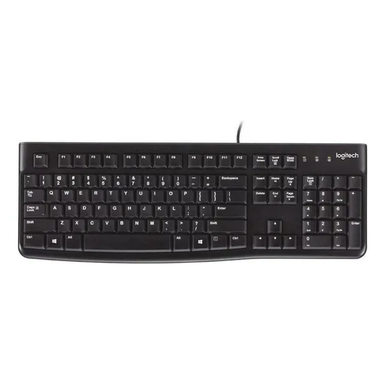 Teclado Logitech QWERTY Membrana español color negro