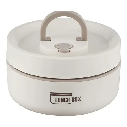 Marmita Térmica Hermética Inox 420ml Lunch Box Portátil Bege